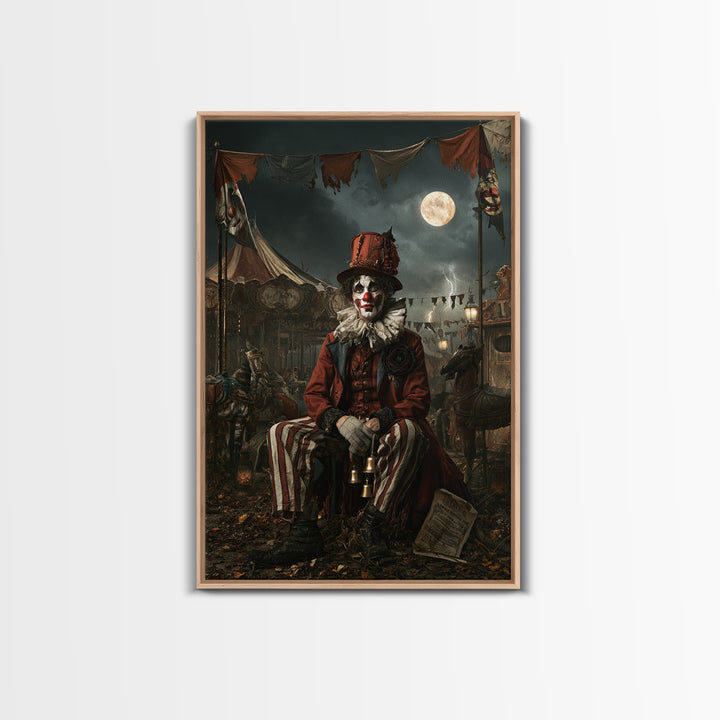 The Abandoned Carnival, Victorian Gothic Art, Vertical Wall Art, Framed Canvas Print, Gothic Wall Decor, Halloween Portrait Art
