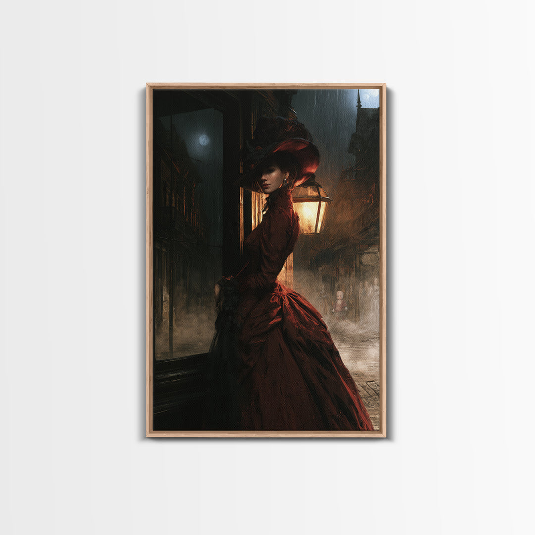 The Ghost Town Main Street, Victorian Gothic Art, Vertical Wall Art, Canvas Print, Gothic Wall Decor, Halloween Portrait Art