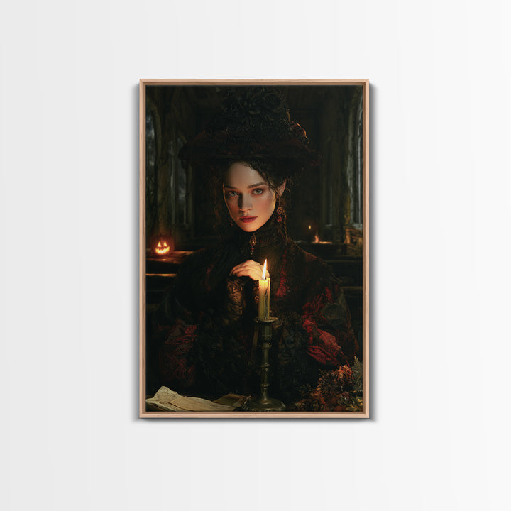The Overgrown Chapel, Antique Gothic Portrait, Vertical Wall Art, Framed Canvas Print, Gothic Wall Decor, Halloween Portrait Art