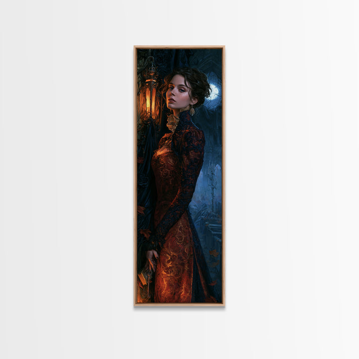 The Overgrown Chapel, Victorian Horror Portrait, Tall Narrow Wall Art, Canvas Print, Gothic Wall Decor, Halloween Portrait Art