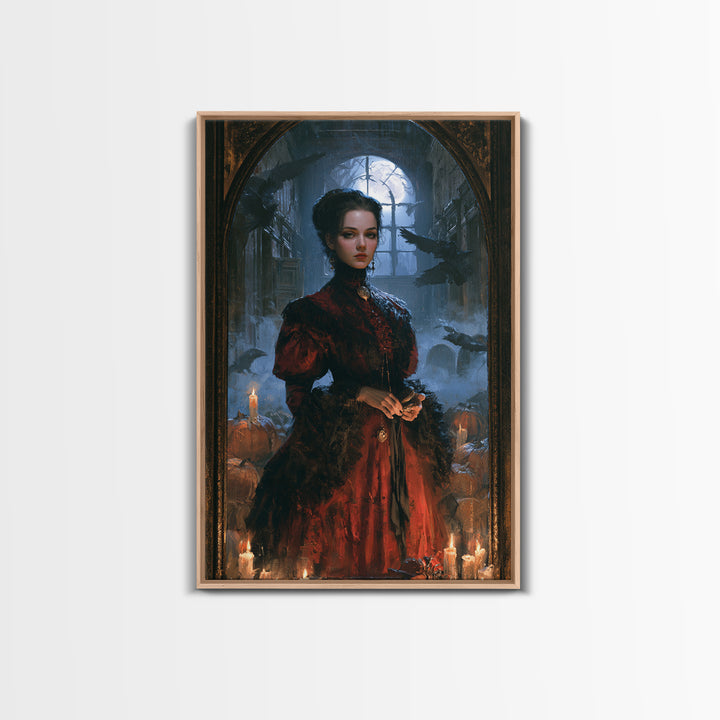The Derelict Asylum, Victorian Horror Portrait, Vertical Wall Art, Canvas Print, Gothic Wall Decor, Halloween Portrait Art