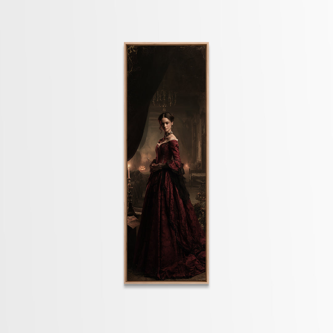 The Derelict Asylum, Victorian Horror Portrait, Tall Narrow Wall Art, Canvas Print, Gothic Wall Decor, Halloween Portrait Art