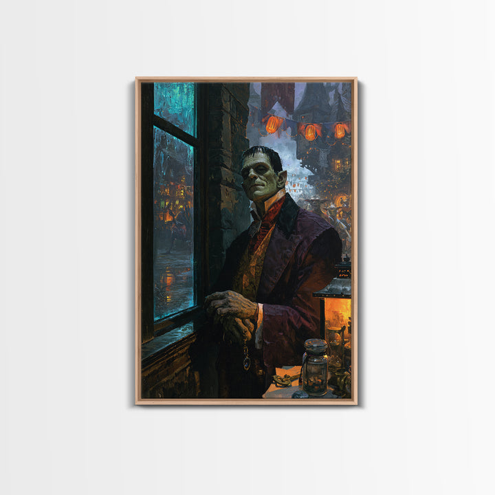 The Monster Parade, Macabre Victorian Decor, Vertical Wall Art, Canvas Print, Gothic Wall Decor, Halloween Portrait Art, Dark Fantasy Art