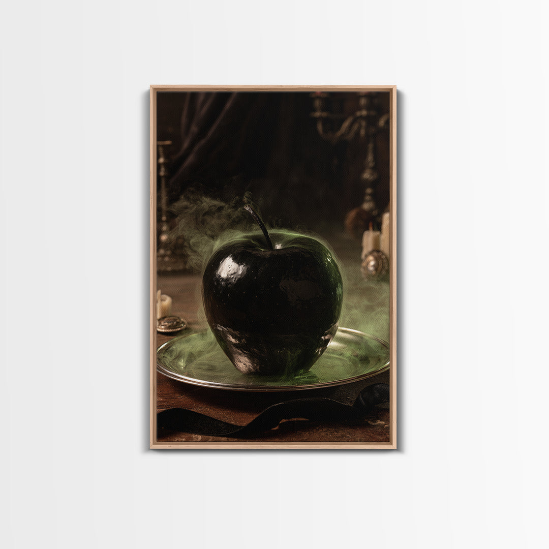 The Poisoned Apple, Antique Gothic Portrait, Vertical Wall Art, Canvas Print, Gothic Wall Decor, Halloween Portrait Art