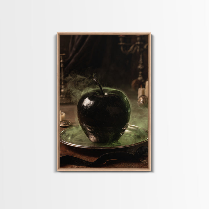 The Poisoned Apple, Antique Gothic Portrait, Vertical Wall Art, Canvas Print, Gothic Wall Decor, Halloween Portrait Art