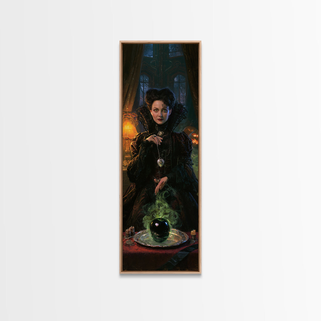 The Poisoned Apple, Victorian Horror Portrait, Tall Narrow Wall Art, Canvas Print, Gothic Wall Decor, Halloween Portrait Art