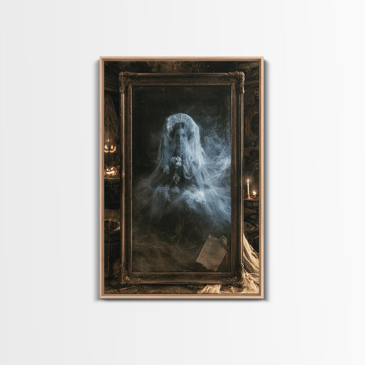 Victorian Mourning Halloween, Victorian Gothic Art, Vertical Wall Art, Canvas Print, Gothic Wall Decor, Halloween Portrait Art