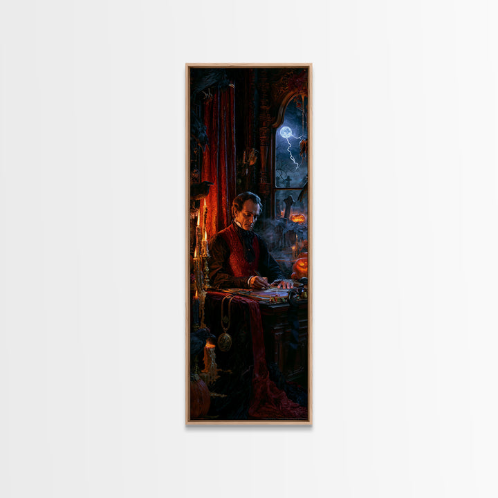 The Royal Coffin Maker, Macabre Victorian Decor, Tall Narrow Wall Art, Canvas Print, Gothic Wall Decor, Halloween Portrait Art