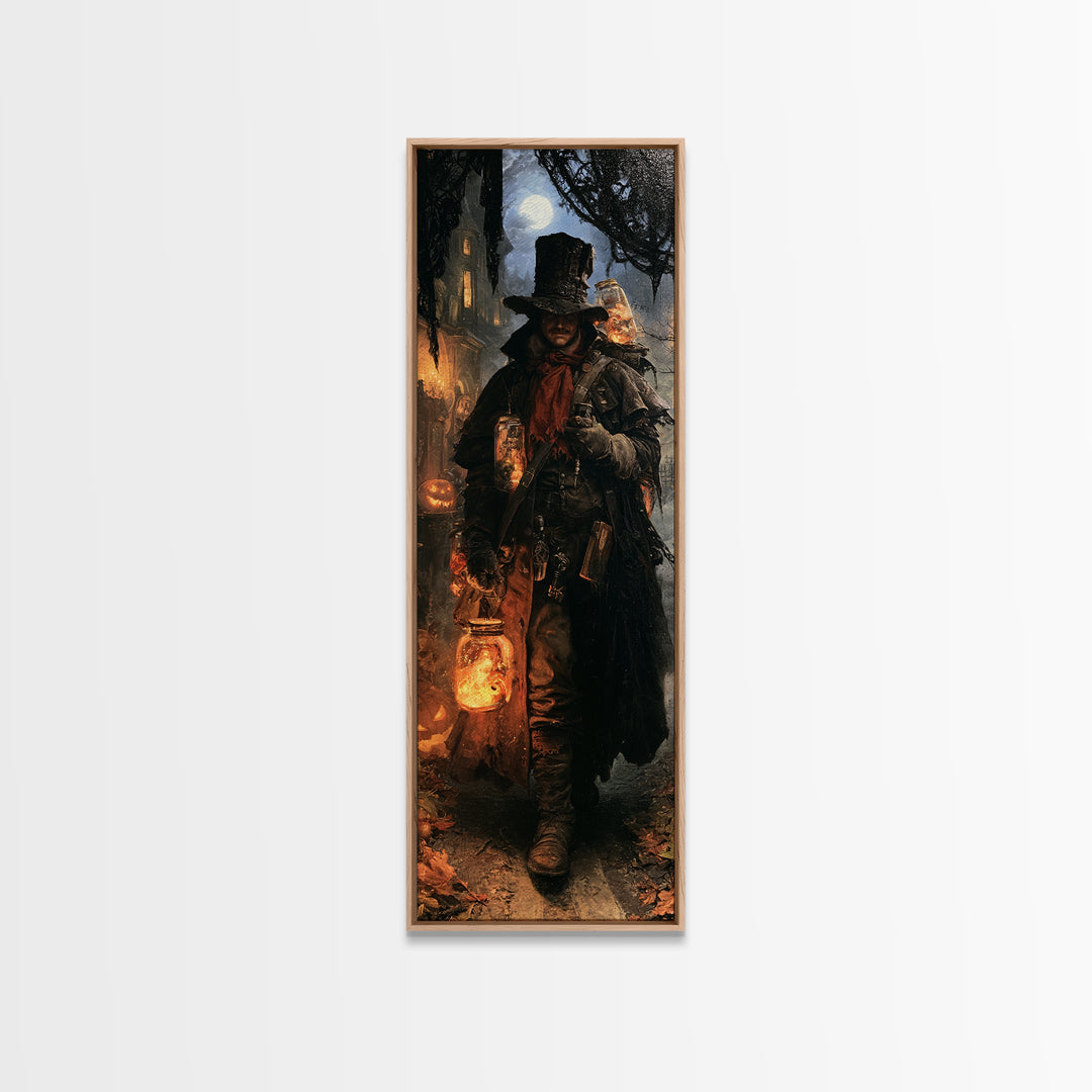 The Soul Collector, Victorian Gothic Art, Tall Narrow Wall Art, Framed Canvas Print, Gothic Wall Decor, Halloween Portrait Art