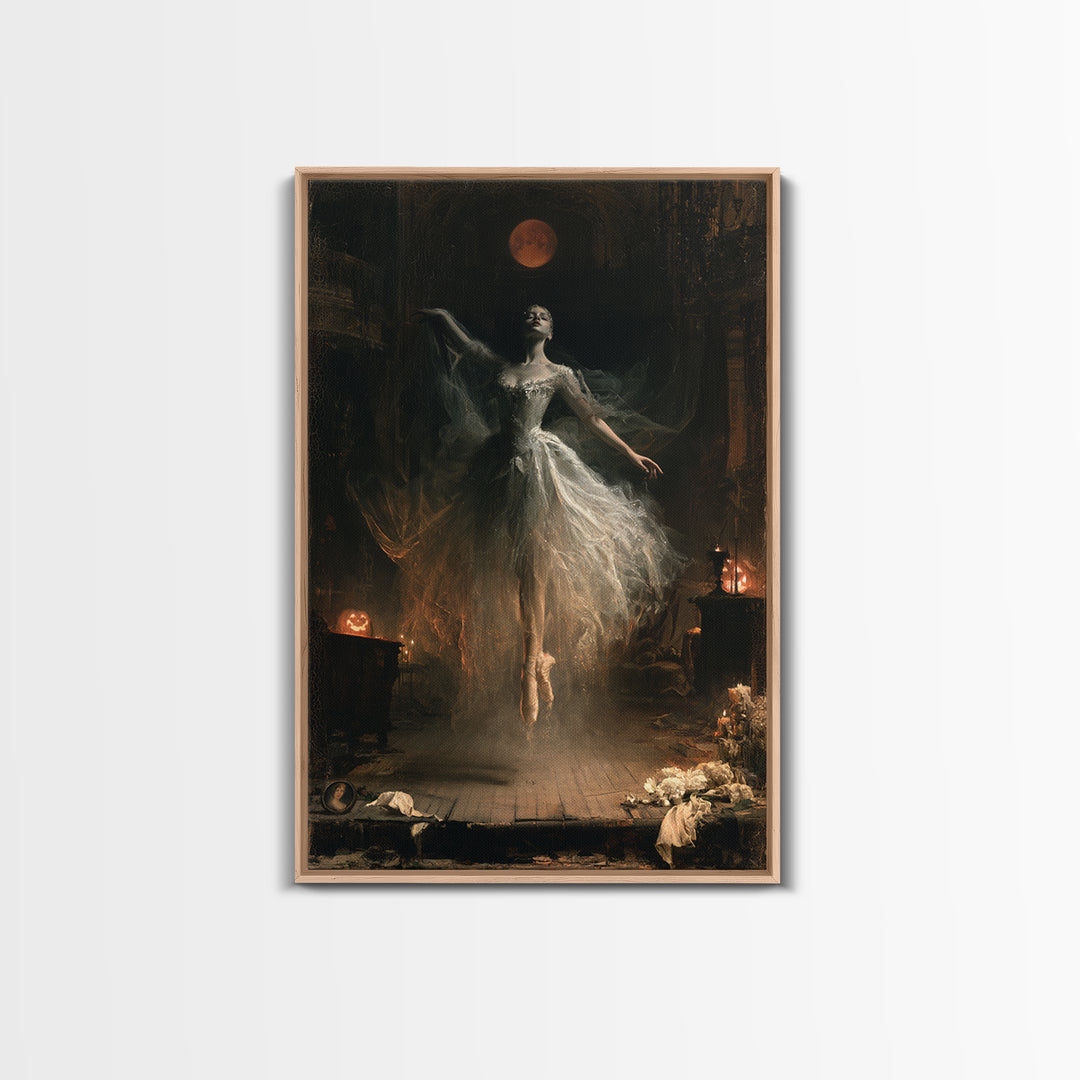 The Phantom Ballerina, Victorian Gothic Art, Vertical Wall Art, Canvas Print, Gothic Wall Decor, Halloween Portrait Art