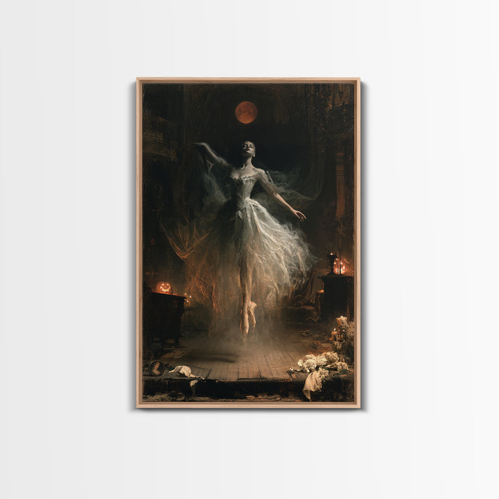 The Phantom Ballerina, Victorian Gothic Art, Vertical Wall Art, Canvas Print, Gothic Wall Decor, Halloween Portrait Art