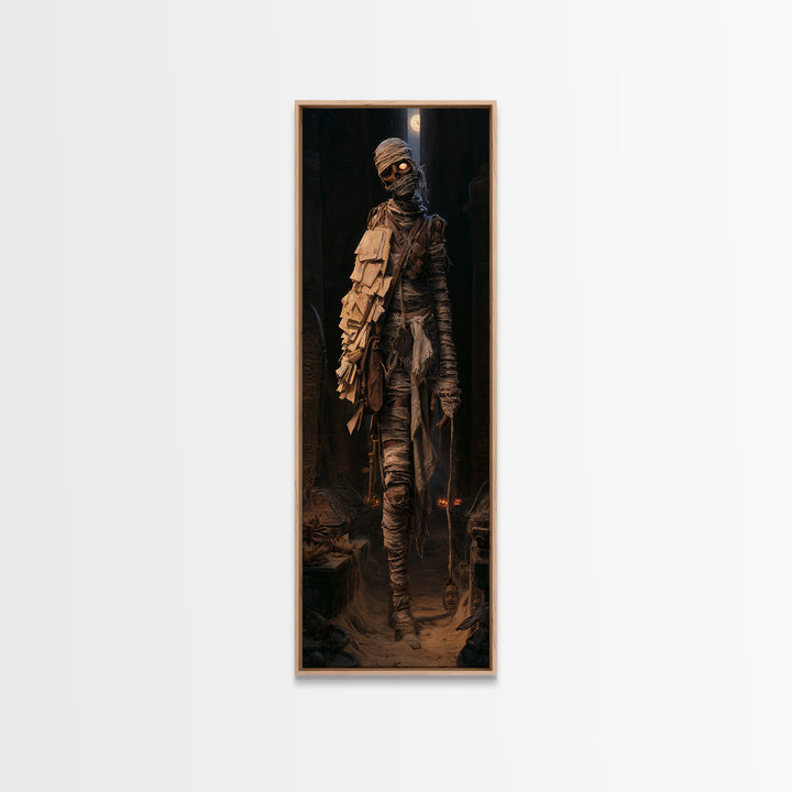 The Mummy Mail Carrier, Victorian Horror Portrait, Tall Narrow Wall Art, Canvas Print, Gothic Wall Decor, Halloween Portrait Art