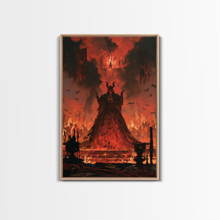 The Volcanic Demon Festival, Victorian Gothic Art, Vertical Wall Art, Framed Canvas Print, Gothic Wall Decor, Halloween Portrait Art