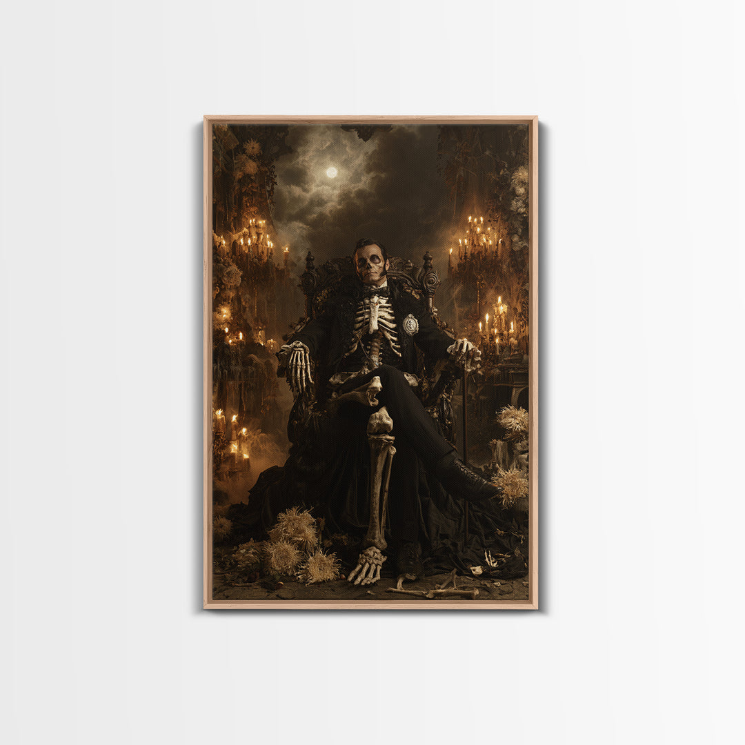 The Cathedral Of Bones, Macabre Victorian Decor, Vertical Wall Art, Canvas Print, Gothic Wall Decor, Halloween Portrait Art