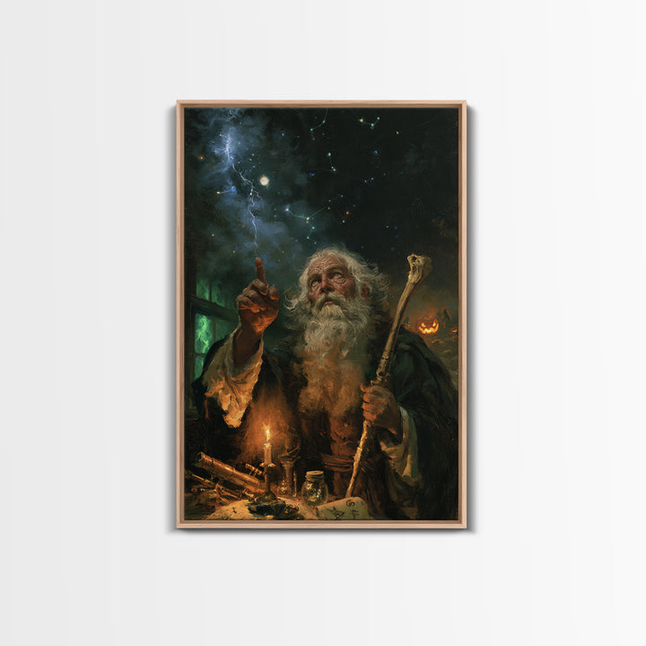 The Star-Seer Of Black Dunwich, Macabre Victorian Decor, Vertical Wall Art, Canvas Print, Gothic Wall Decor, Halloween Portrait Art