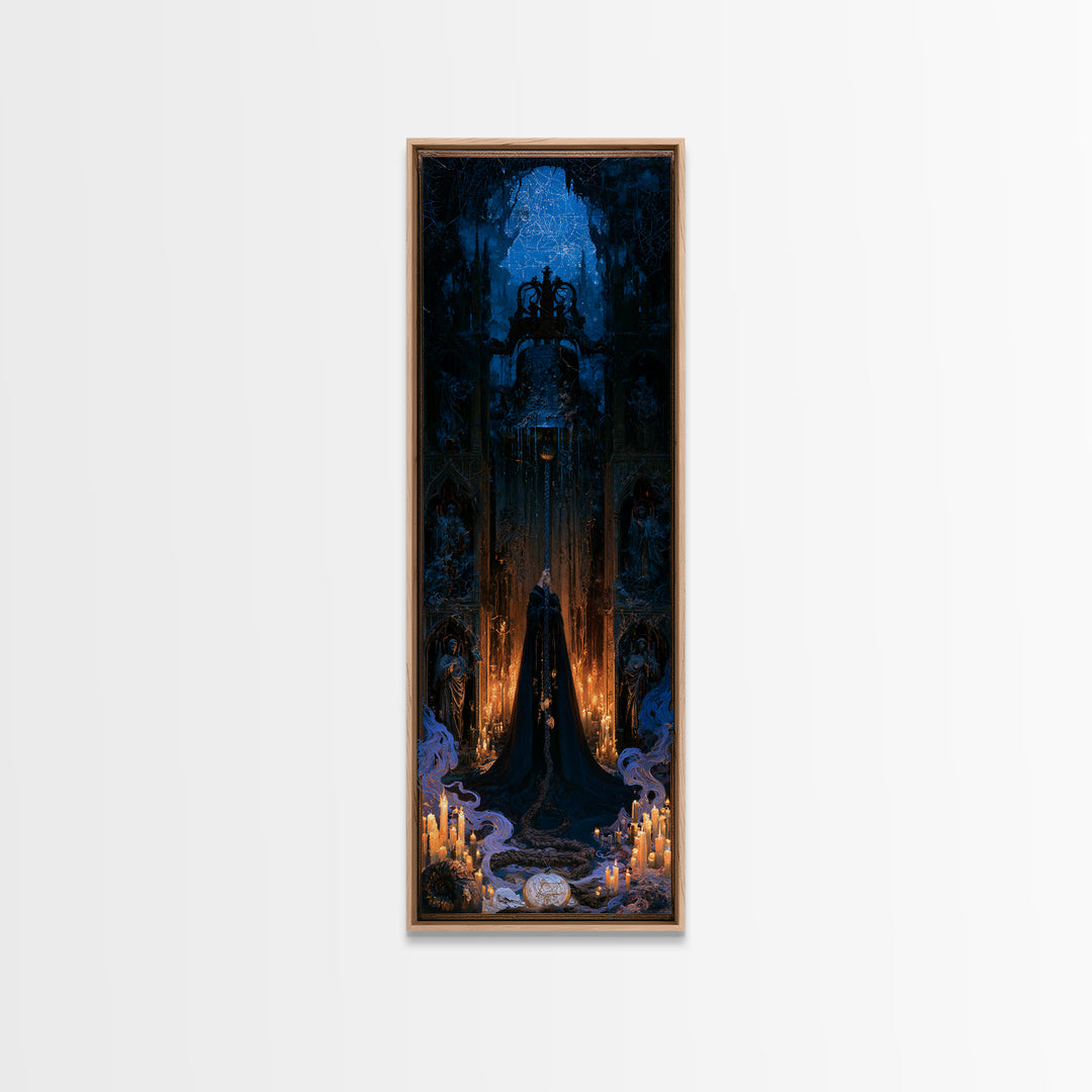 The Bellringer Of The Sunken Cathedral, Victorian Gothic Art, Tall Narrow Wall Art, Canvas Print, Gothic Wall Decor, Halloween Portrait Art