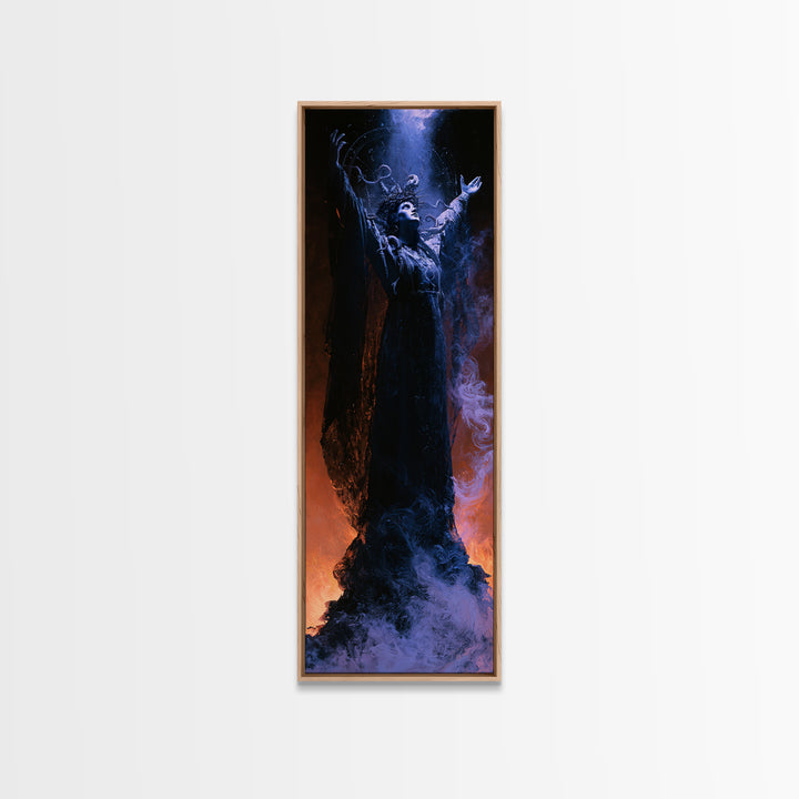 The Crown Of The Tentacled Saint, Macabre Victorian Decor, Tall Narrow Wall Art, Canvas Print, Gothic Wall Decor, Halloween Portrait Art