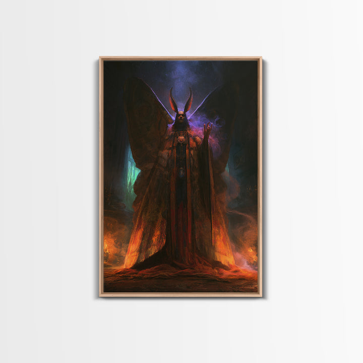 The Moth Prophet Of Kadath, Victorian Horror Portrait, Vertical Wall Art, Canvas Print, Gothic Wall Decor, Halloween Portrait Art