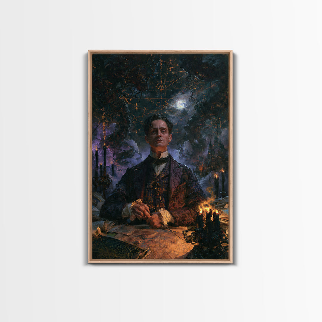 The Moonlit Shoggoth Menagerie, Victorian Horror Portrait, Vertical Wall Art, Canvas Print, Gothic Wall Decor, Halloween Portrait Art