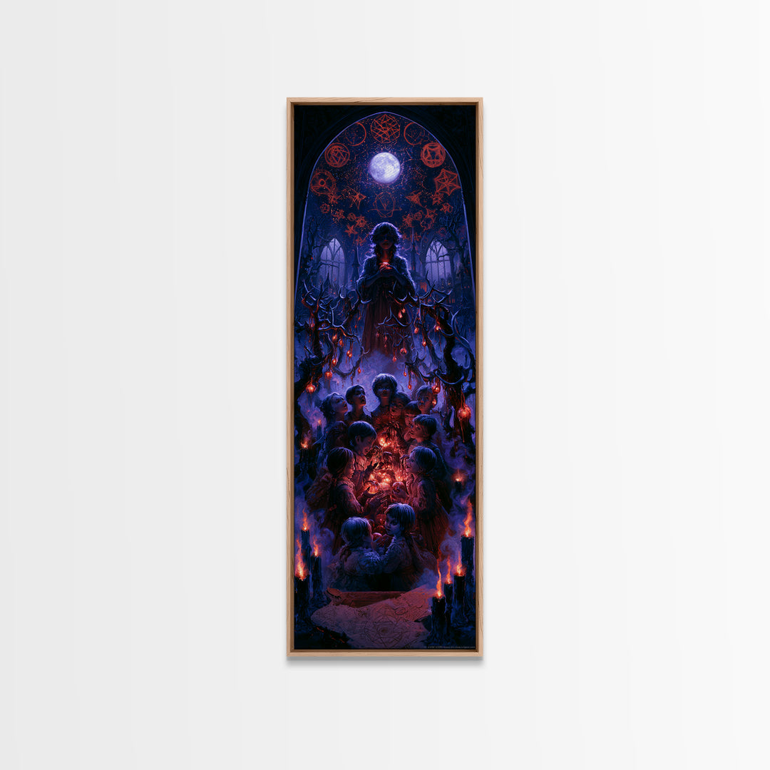 The Children Of The Star Orchard, Dark Academia Wall Art, Tall Narrow Wall Art, Framed Canvas Print, Gothic Wall Decor, Halloween Decor