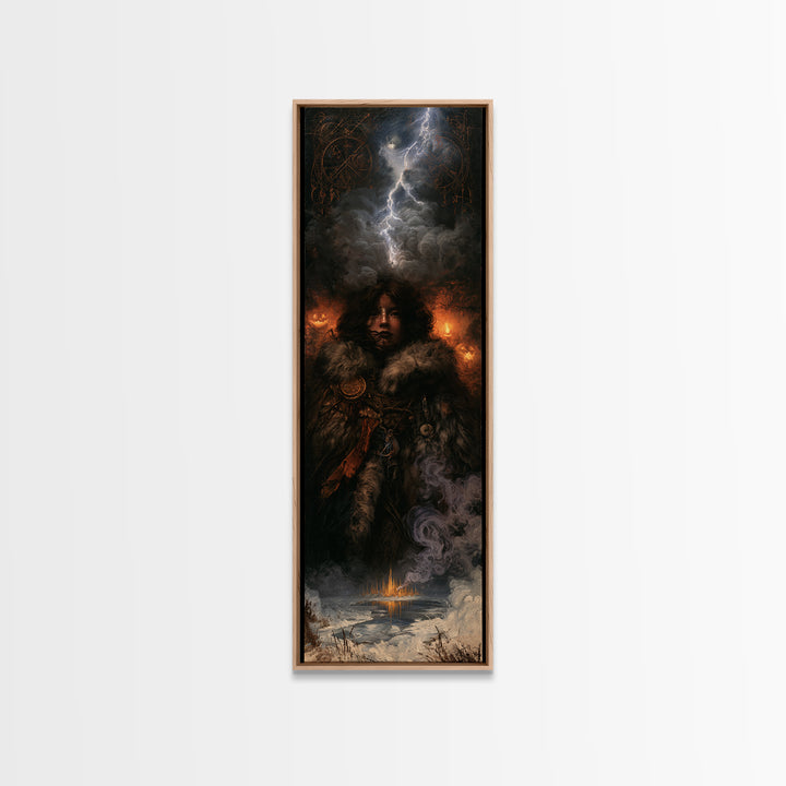 The Frost Beyond Carcosa, Macabre Victorian Decor, Tall Narrow Wall Art, Canvas Print, Gothic Wall Decor, Halloween Portrait Art