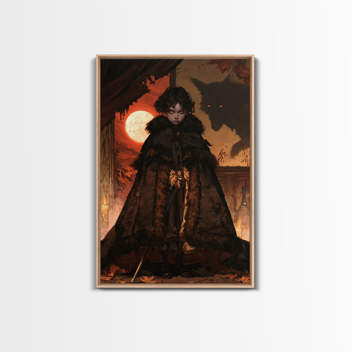 The Wolf-Child Of Ash Lane, Victorian Werewolf Portrait, Vertical Canvas Print, Gothic Home Decor, Classic Monster Art