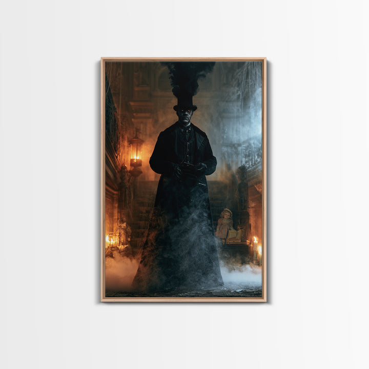 The Railway Ghost, Victorian Ghost Portrait, Vertical Canvas Print, Classic Halloween Decor, Antique Horror Decor, Classic Monster Art