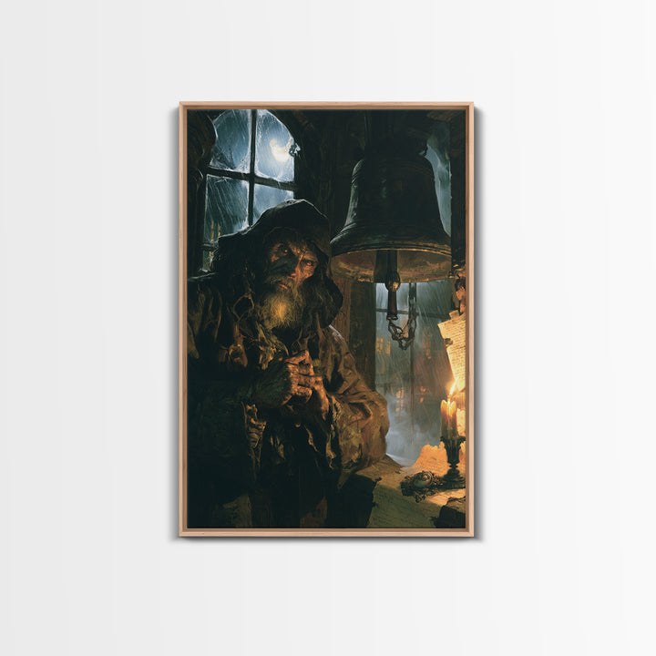 The Tower Bell Phantom, Victorian Phantom Portrait, Vertical Canvas Print, Gothic Home Decor, Spooky Season Decor, Classic Monster Art