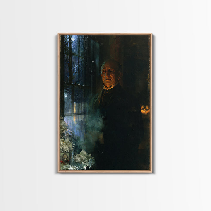 The Servant Of The North Wing, Victorian Phantom Portrait, Vertical Canvas Print, Antique Style Decor, Classic Monster Art