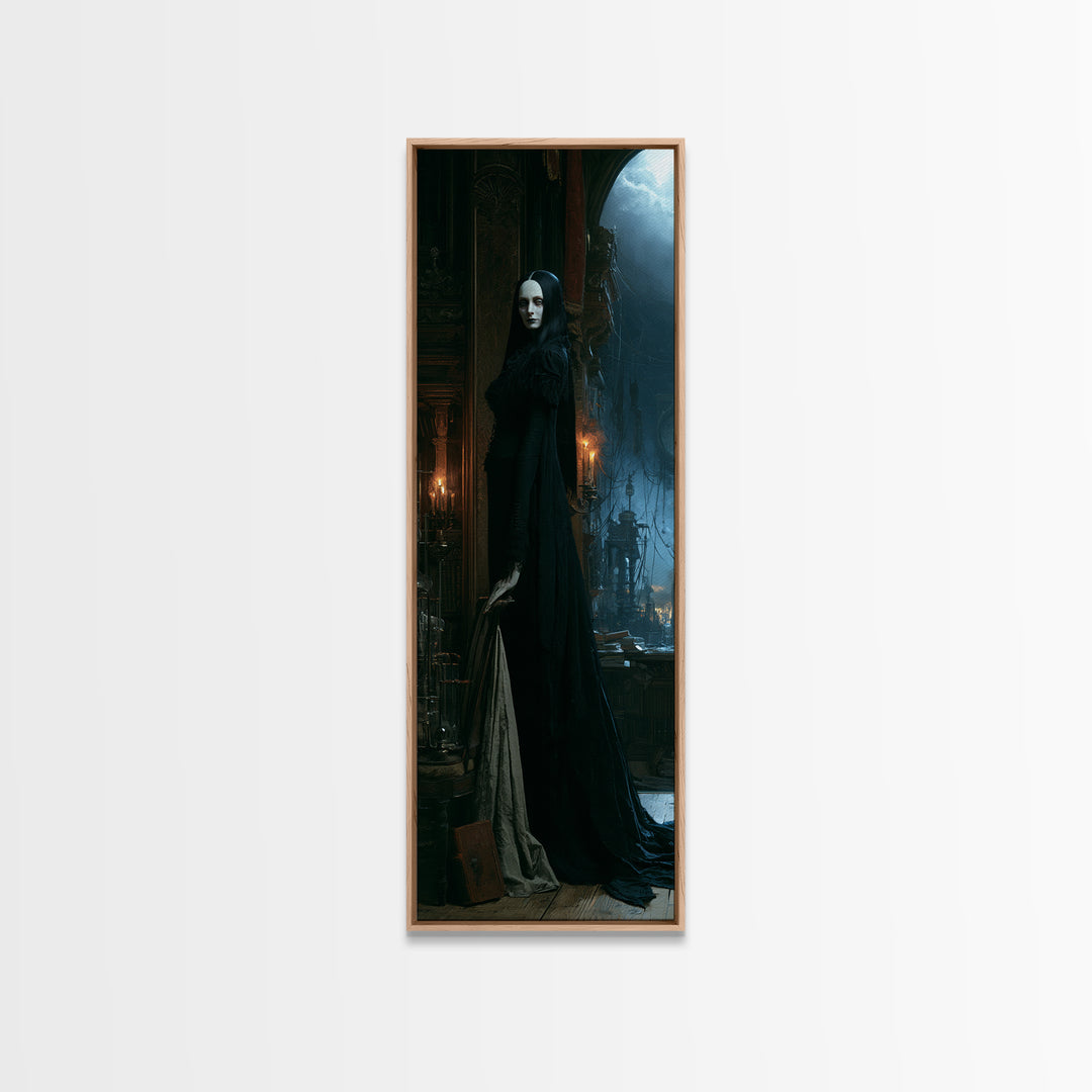 The Alabaster Creation, Victorian Monster Portrait, Tall Narrow Canvas Print, Gothic Home Decor, Gothic Wall Decor, Classic Monster Art