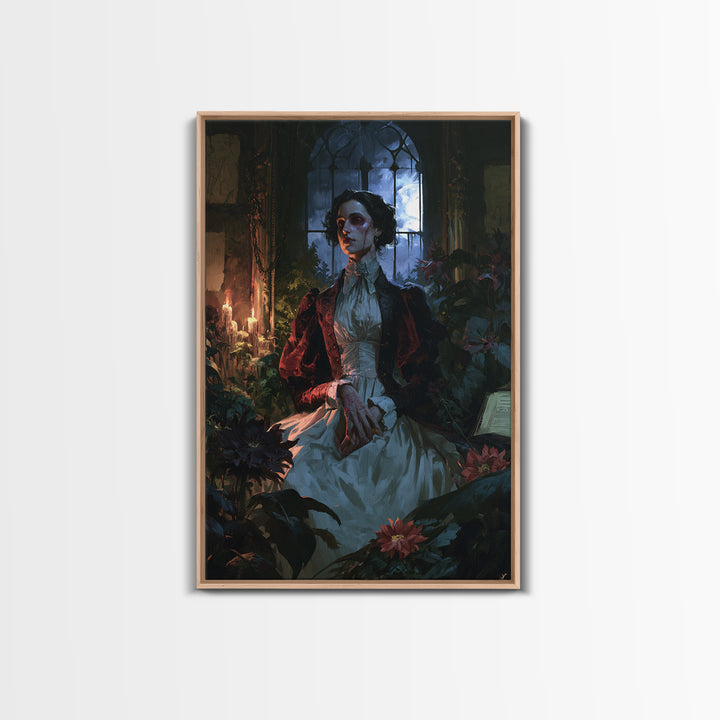 The Garden Experiment, Victorian Monster Portrait, Vertical Canvas Print, Macabre Home Decor, Antique Horror Decor, Classic Monster Art