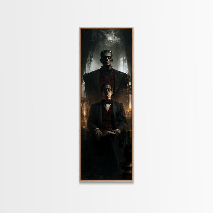 The Manor House Colossus, Victorian Monster Portrait, Tall Narrow Canvas Print, Macabre Home Decor, Classic Monster Art