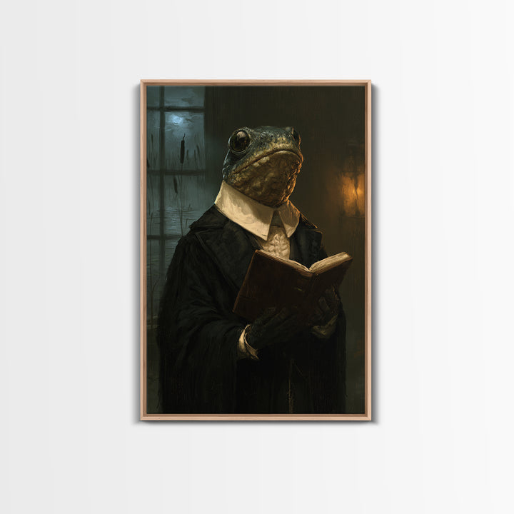 The River Chapel Creature, Victorian Creature Portrait, Vertical Canvas Print, Classic Halloween Decor, Classic Monster Art
