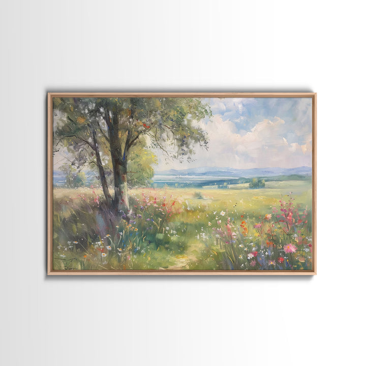 NuevArt Vintage Wildflowers Painting Framed Canvas Print | Moody Decor | Cottagecore Wall Art | Cottage Core | Farmhouse Decor