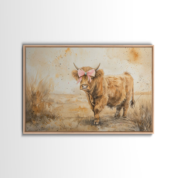 Cow Wall Art, Cow Print, Cow Wallhanging, Farmhouse Decor, Country Western Decor, Cow Lover Gift, Cottage Core Framed Art, Cute Cow