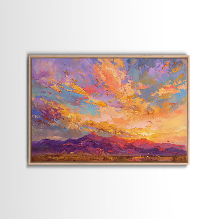 Arizona Desert Framed Art, Canvas Print, Canvas Art, Vintage Desert Decor, Pop Art, Mid Century Modern Style Home Decor, Wall Art
