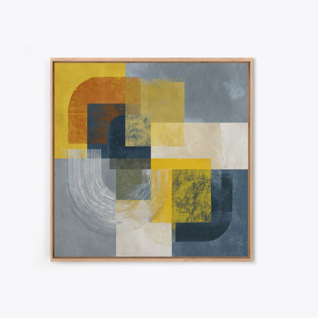 Statement Abstract with Bold Layered Brushwork Framed Canvas Print, Wall Art, Modern Decor, Living Room Decor, Abstract Art, WAL-1x1-1