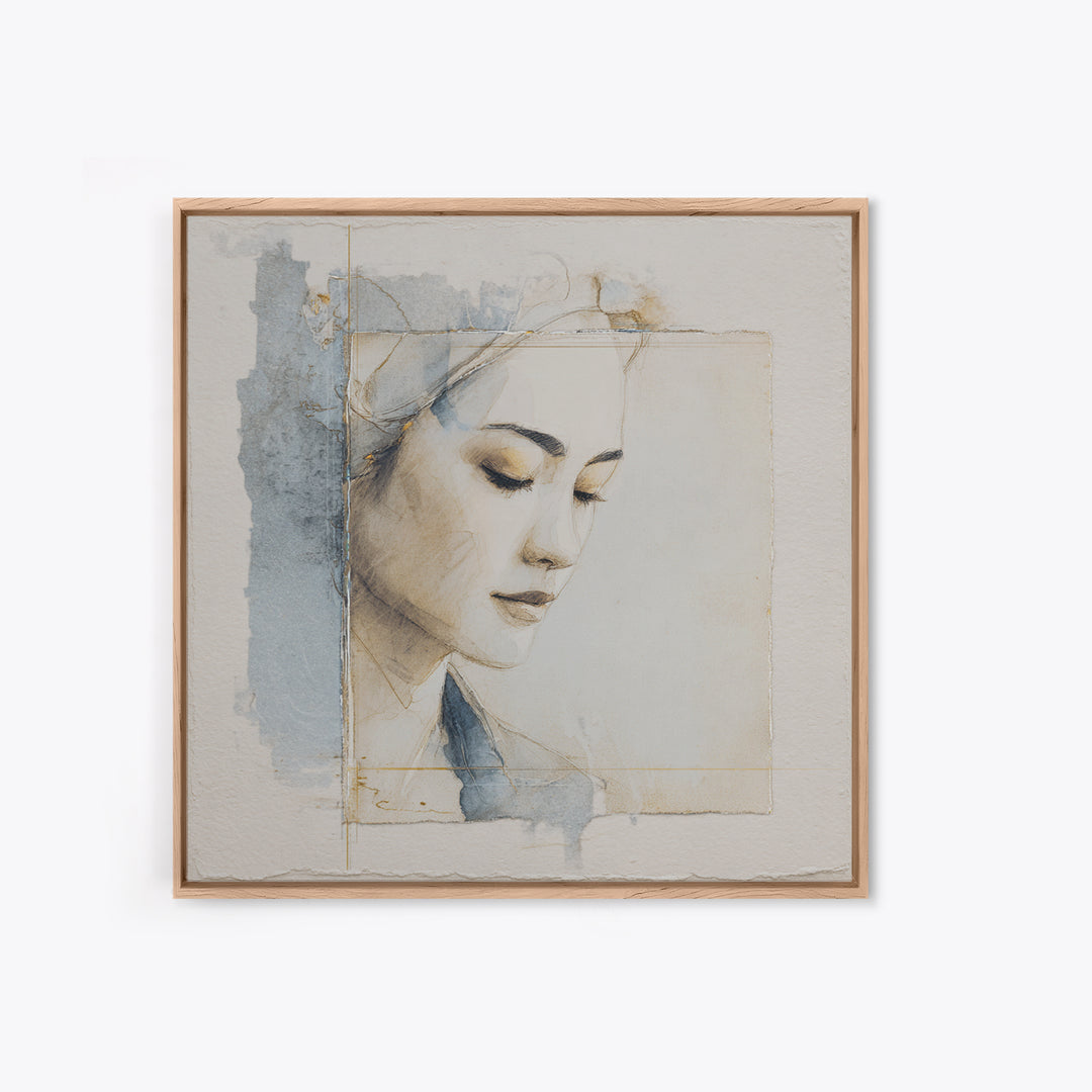 Minimal Line Portrait Canvas Print, Wall Art, Living Room Decor, Oil Painting, Minimalist Decor, Contemporary Art, WAL-1x1-30