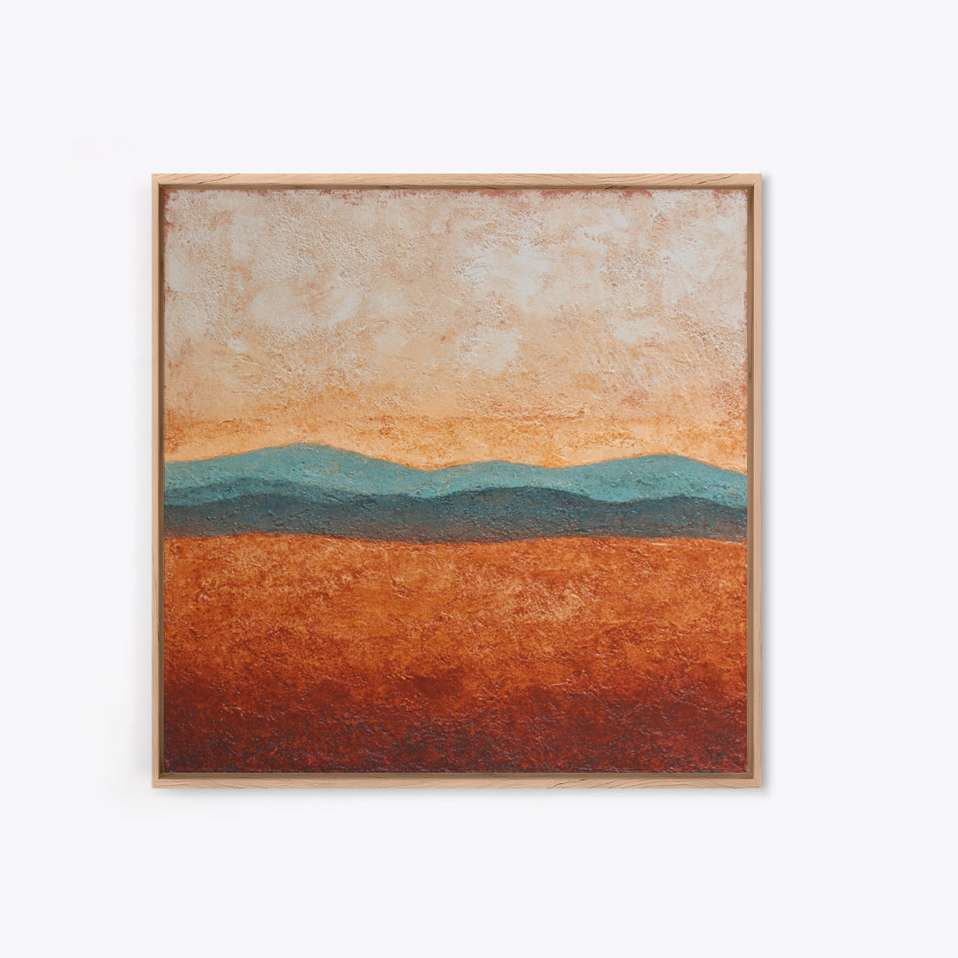Desert Landscape in Warm Terracotta Tones Canvas Print, Wall Art, Wall Hanging, Living Room Decor, Fine Art, WAL-1x1-31