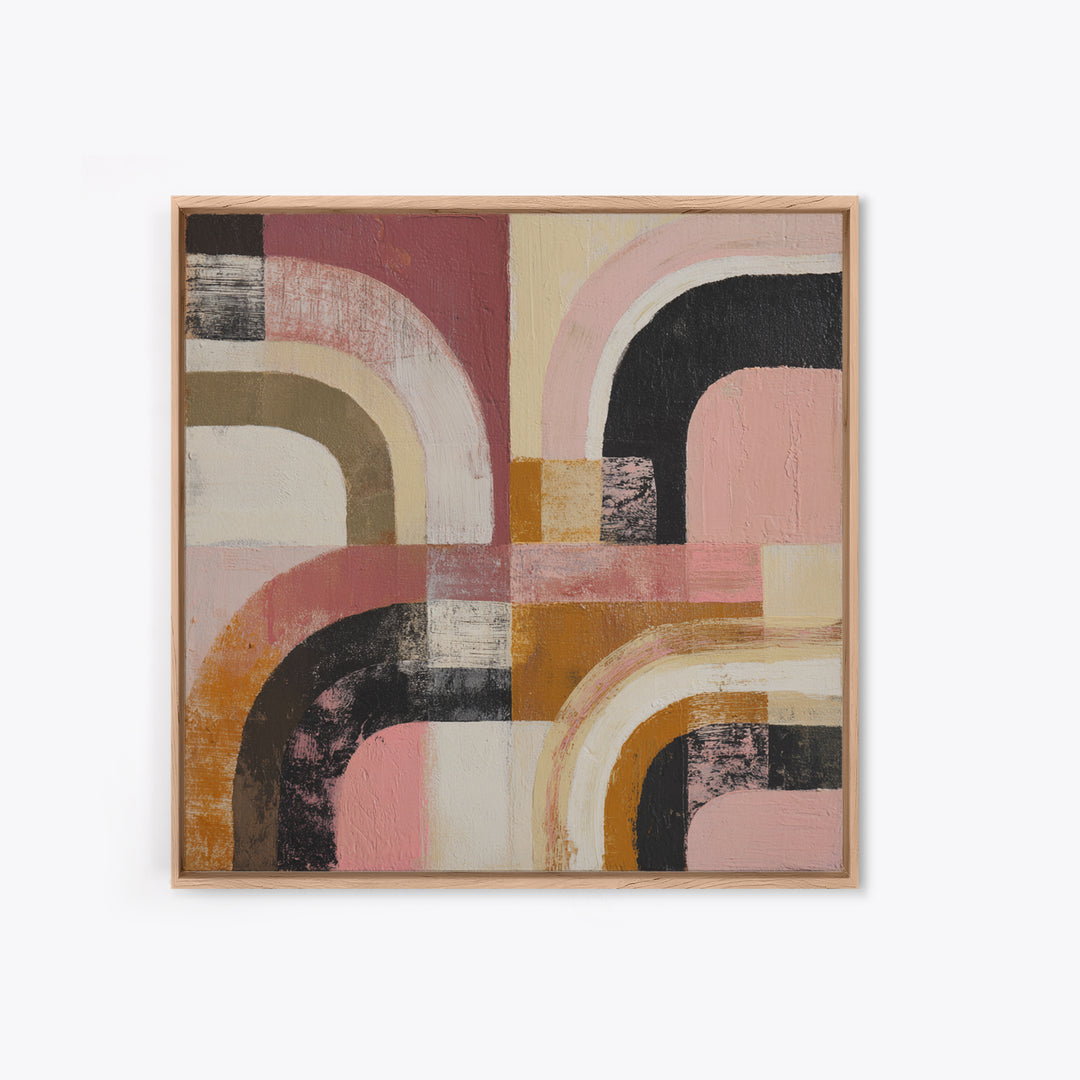 Statement Abstract with Bold Layered Brushwork Canvas Print, Wall Art, Room Decor, Living Room Decor, Abstract Art, WAL-1x1-49