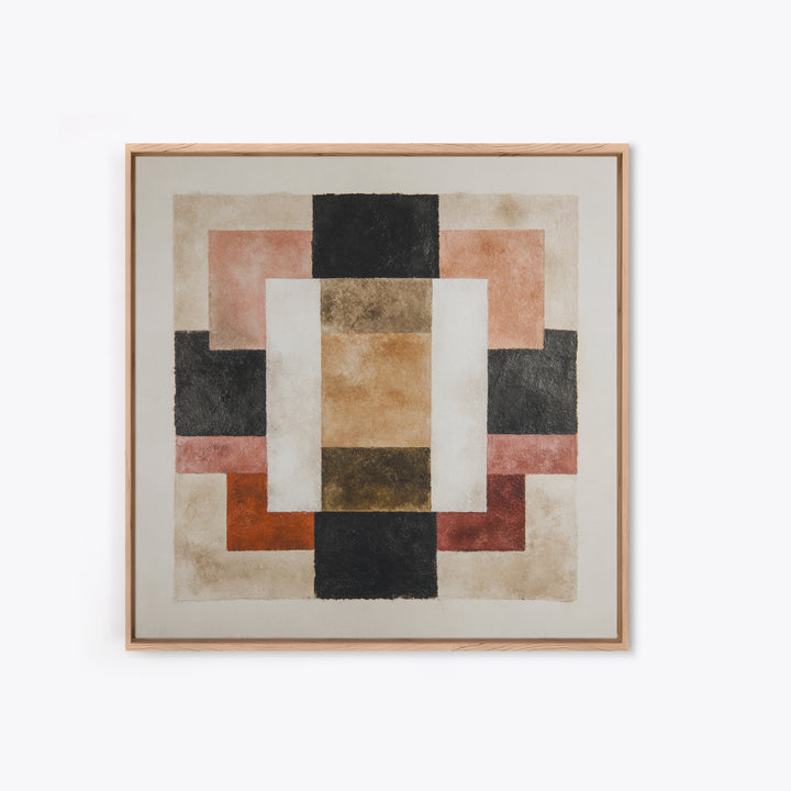 Modern Geometric Composition for Living Spaces Framed Canvas Print, Wall Art, Wall Hanging, Living Room Decor, Abstract Art, WAL-1x1-52