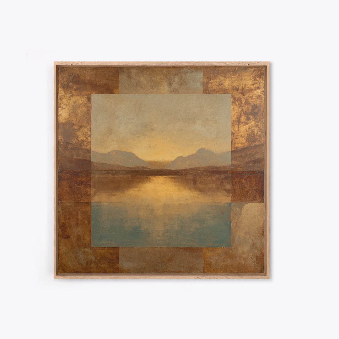 Desert Landscape in Warm Terracotta Tones Canvas Print, Wall Art, Abstract Wall Art, Living Room Decor, Watercolor Art, WAL-1x1-55