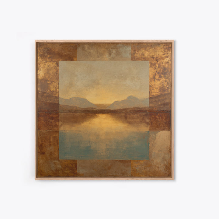 Desert Landscape in Warm Terracotta Tones Canvas Print, Wall Art, Abstract Wall Art, Living Room Decor, Watercolor Art, WAL-1x1-55