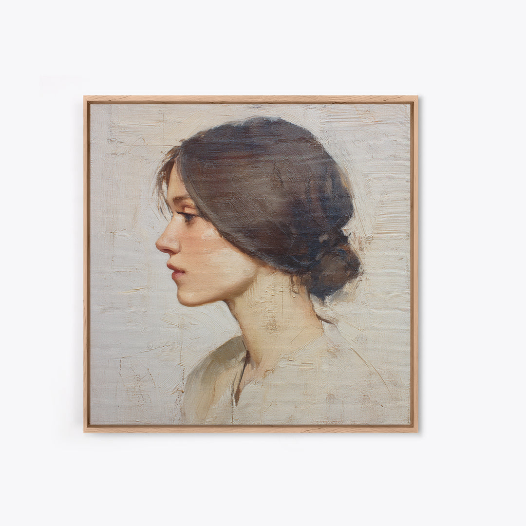 Minimal Line Portrait Framed Canvas Print, Wall Art, Abstract Art, Living Room Decor, Fine Art, Boho Decor, Luxury Decor, WAL-1x1-6