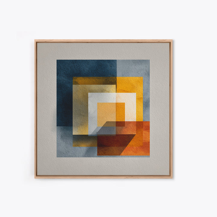 Modern Geometric Composition for Living Spaces Canvas Print, Wall Art, Textured Wall Art, Living Room Decor, Abstract Art, WAL-1x1-76