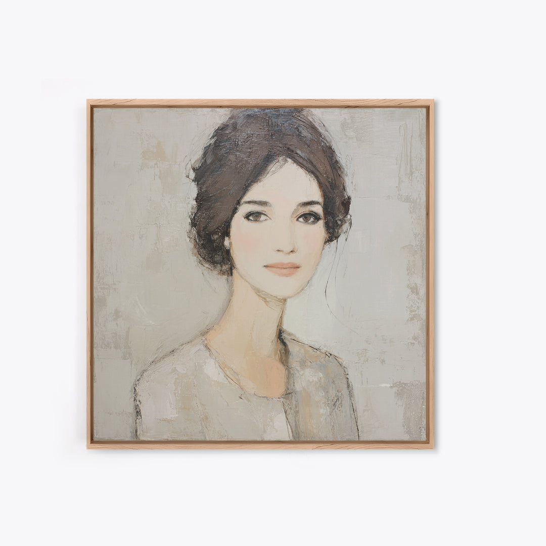 Minimal Line Portrait Framed Canvas Print, Wall Art, Statement Artwork, Living Room Decor, Fine Art, Wall Decor, WAL-1x1-78