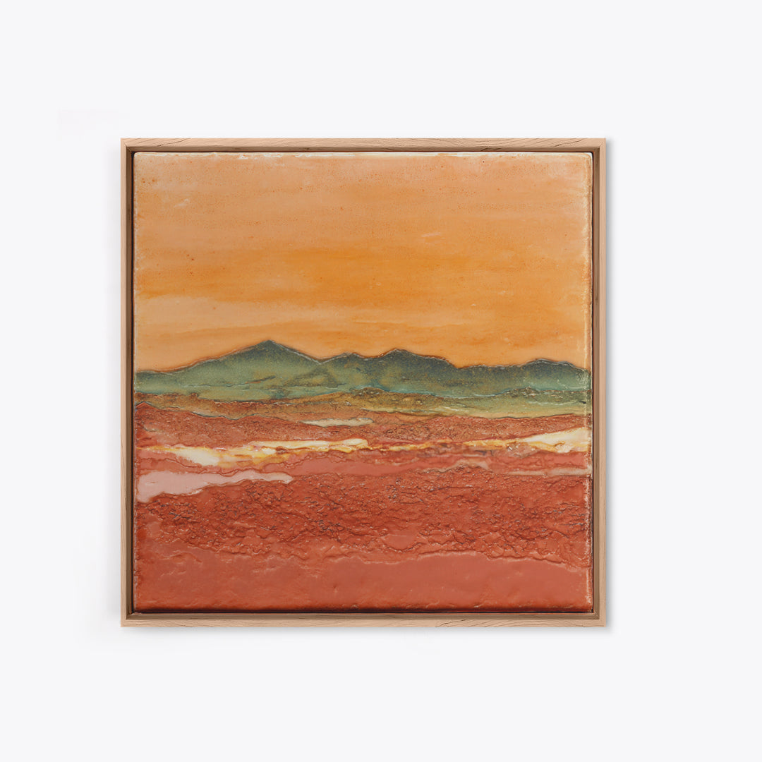 Desert Landscape in Warm Terracotta Tones Framed Canvas Print, Wall Art, Boho Decor, Living Room Decor, Fine Art, WAL-1x1-79