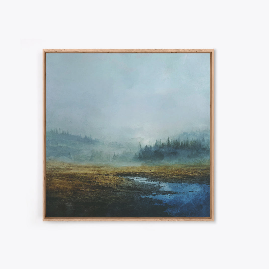 Moody Forest Landscape Canvas Print, Wall Art, Boho Decor, Living Room Decor, Fine Art, Painting, Art Print, WAL-1x1-82