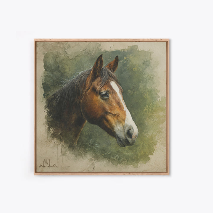 Wild Horse Portrait Canvas Print, Wall Art, Minimalist Decor, Living Room Decor, Fine Art, Wall Art Prints, Mid Century Modern, WAL-1x1-85