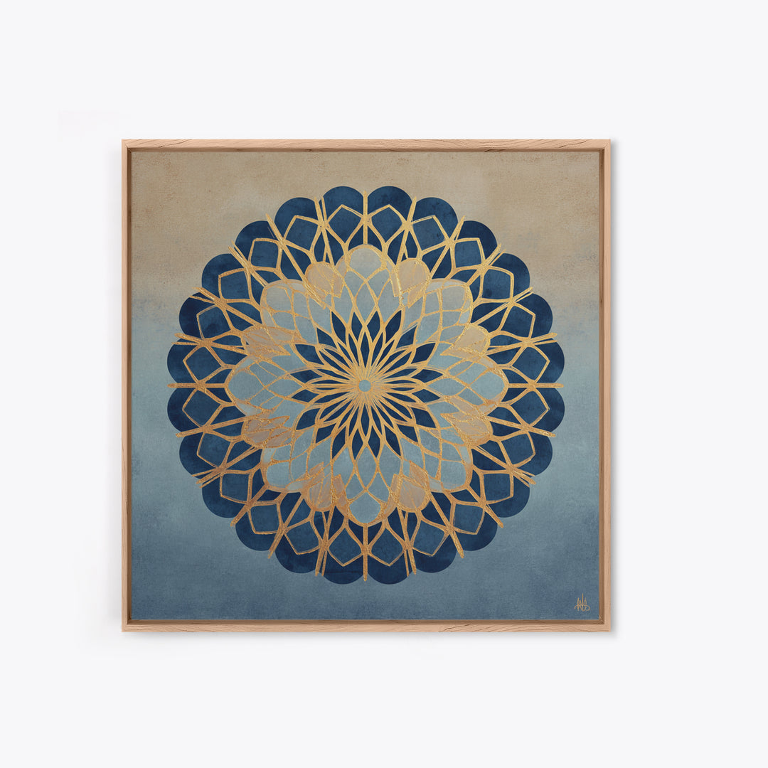 Sacred Geometry Mandala Framed Canvas Print, Wall Art, Living Room Decor, Oil Painting, Metal Wall Art, Digital Wall Art, WAL-1x1-93